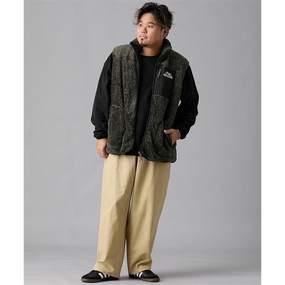 大幅値下げ Kuro クロ　ベスト モコモコ　フリース　ビックシルエット ニッセン（nissen） OUTDOOR ベスト メンズ ボアフリース アウトドア