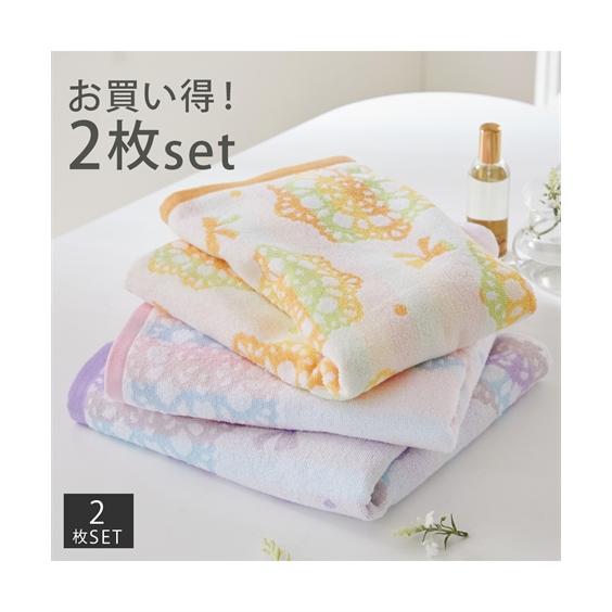 KASHWERE バスタオル 2色セット ニッセン（nissen） バスタオル 無撚糸バスタオル 2色セット