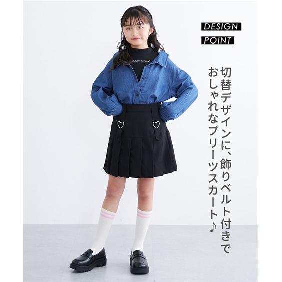 ニッセン（nissen） スカッツ 子供服 キッズ 飾り ベルト付 プリーツ