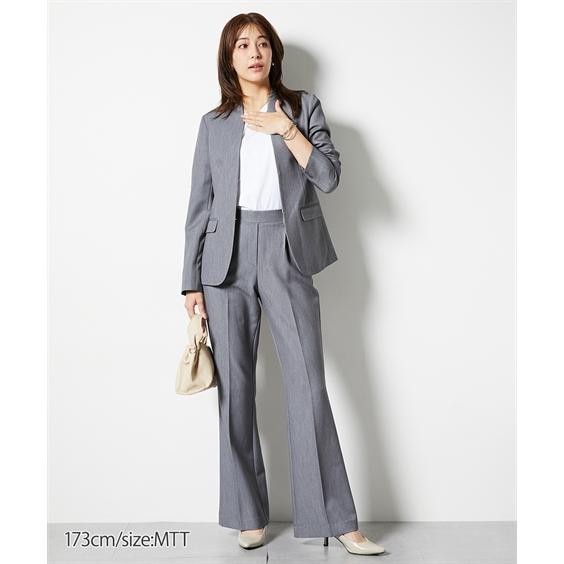 極美品✨ セオリー パンツスーツ グレー 大きいサイズ L位 フレアパンツ ニッセン（nissen） フレアパンツ ブーツカットパンツ トールサイズ