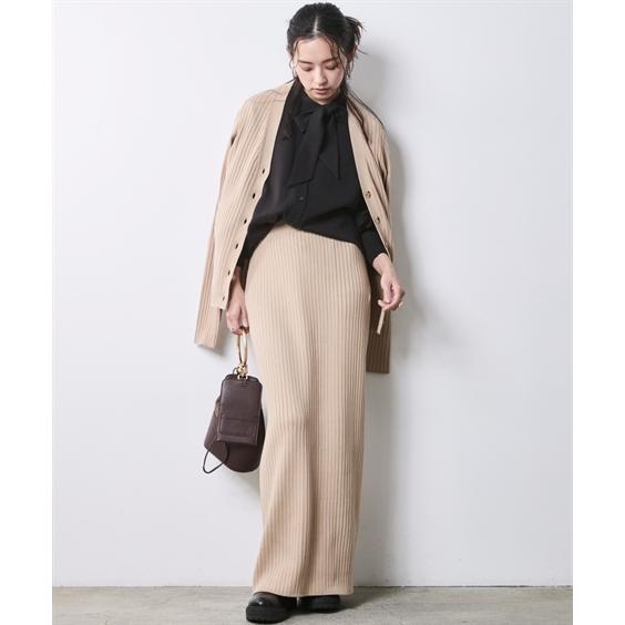 ニッセン（nissen） ロングスカート レディース ワイドリブ ニット