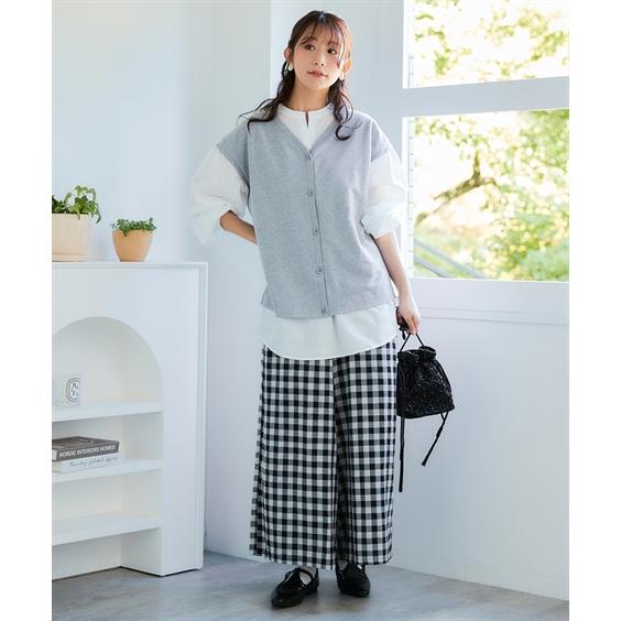 ニッセン（nissen） ガウチョパンツ レディース 綿100％ ダブルガーゼ