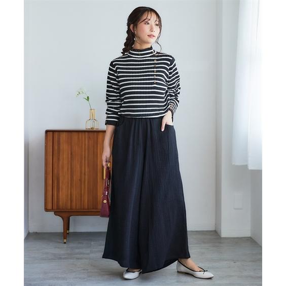 うさとの服　ガウチョパンツ ニッセン（nissen） ガウチョパンツ レディース 綿100％ ダブルガーゼ