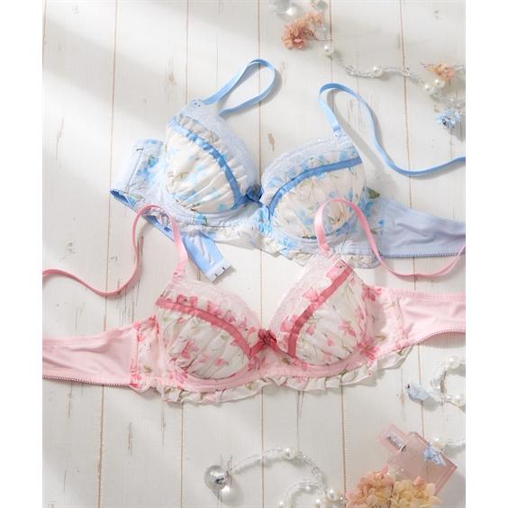 ニッセン（nissen） ブラジャー MTF プリント シフォン レース 春 夏