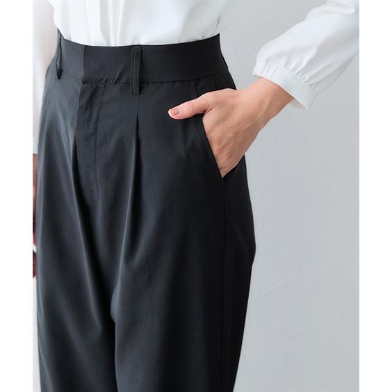 ニッセン（nissen） ストレートパンツ レディース 色褪せしない黒