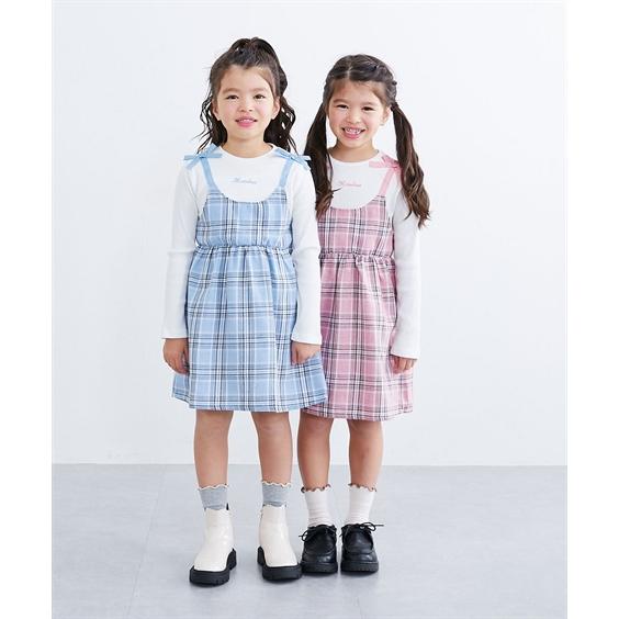 ニッセン（nissen） ワンピース 子供服 キッズ チェック柄ドッキング