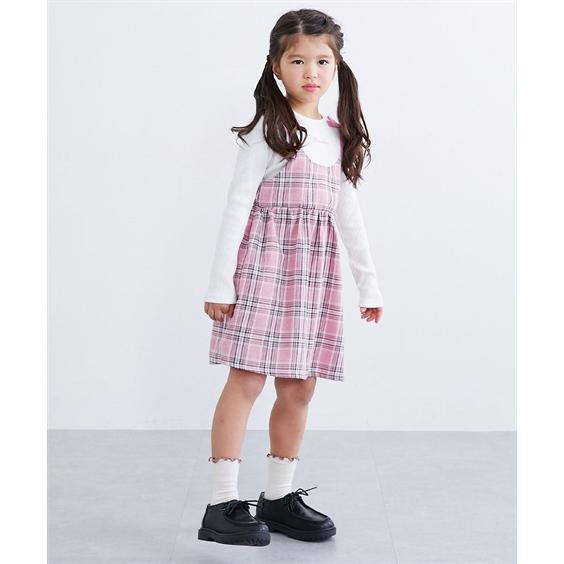 ニッセン（nissen） ワンピース 子供服 キッズ チェック柄ドッキング