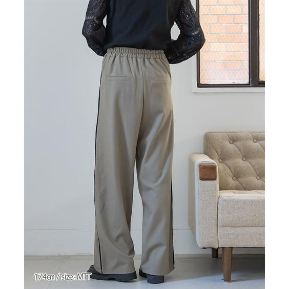 ワイドパンツ トールサイズ レディース 高身長 パイピング デザイン ワイド パンツ Essenave 春 夏 秋 大きいサイズ ゆったり | LL/3L | ニッセン nissen_7