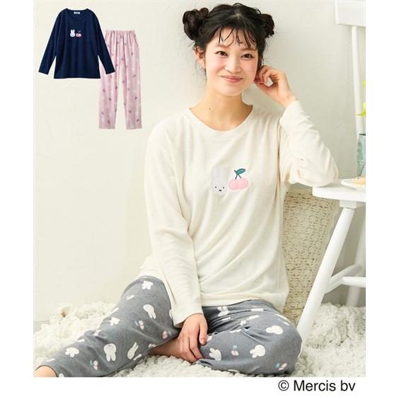 パジャマ 上下セット レディース ミッフィー パイル 長袖 ルームウェア 春 セットアップ 部屋着 女性 | LL/3L | ニッセン nissen