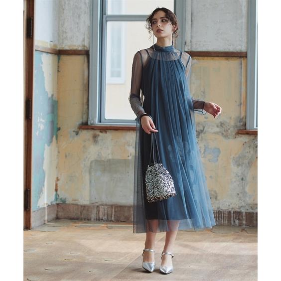結婚式・パーティードレス 【お呼ばれ・よそいき・結婚式・パーティー・オケージョンドレス】アシメ刺繍使_3