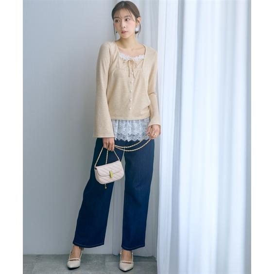 ニッセン（nissen） ストレートパンツ レディース バック 編み上げ
