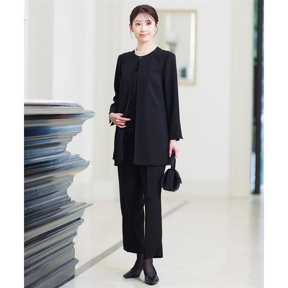 マルティーヌシットボン　美品　ブラックフォーマル　変形ロングジャケット ニッセン（nissen） 喪服 礼服 ブラックフォーマル レディース 前開き