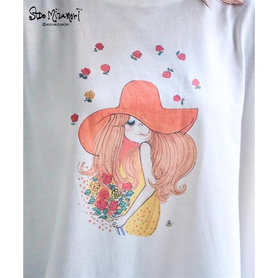 ニッセン（nissen） Tシャツ カットソー レディース 水森亜土 袖フリル