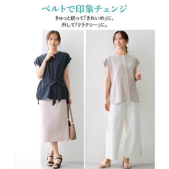 ニッセン（nissen） シャツ ブラウス レディース 麻調合繊ポケット