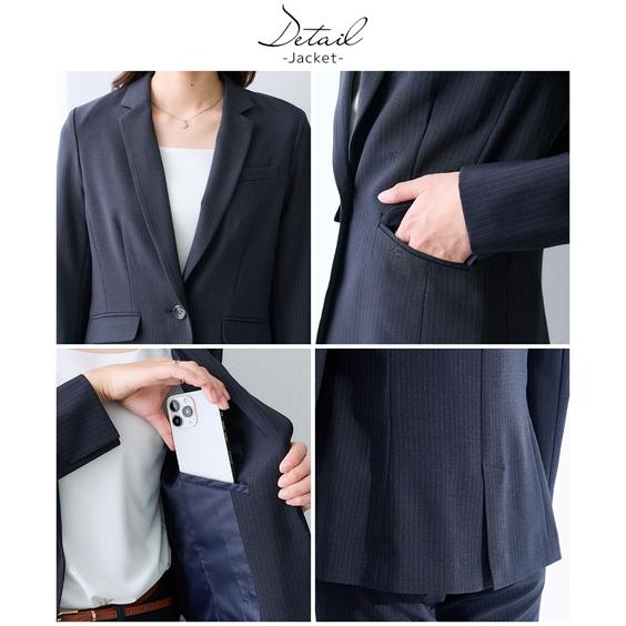 レディーススーツ スーツ レディース うすカルタテヨコ ストレッチ テーラード ジャケット パンツ ＋ ストレー_13