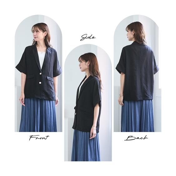 ニッセン（nissen） ジャケット アウター レディース 5分袖ルーズ