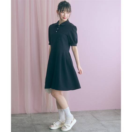 ワンピース ミニ レディース Aラインポロ marun 夏 ミニワンピ ニッセン nissenの画像