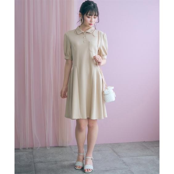 ワンピース ミニ レディース Aラインポロ marun 夏 ミニワンピ ニッセン nissen_3