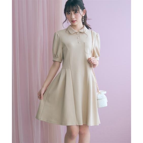 ワンピース ミニ レディース Aラインポロ marun 夏 ミニワンピ ニッセン nissen_4