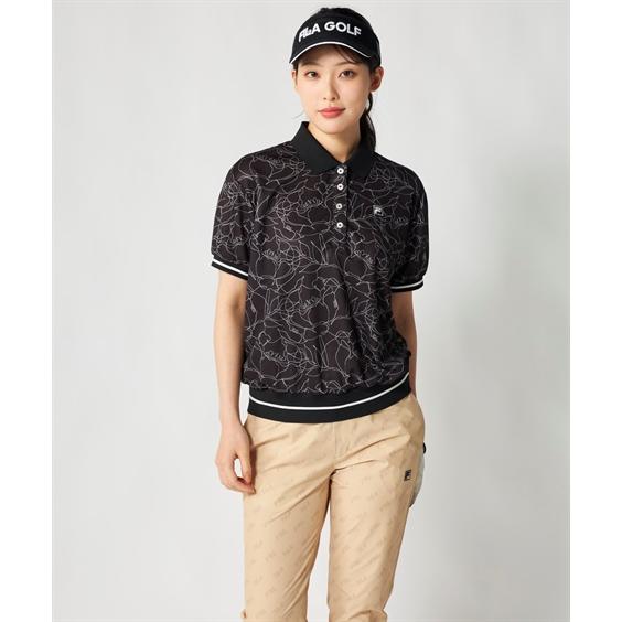FILAGOLF スポーツウェア トップス レディース ラインフラワー柄リブオーバーサイズ シャツ FILA GOLF 接触冷感 吸汗速乾 夏 | LL/3L | ニッセン nissen_9