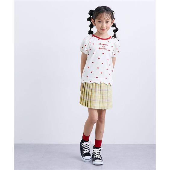 ニッセン（nissen） 子供服 キッズ チャーム付きチェック柄 プリーツ