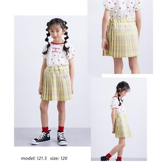 ニッセン（nissen） 子供服 キッズ チャーム付きチェック柄 プリーツ