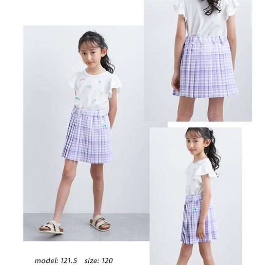 ニッセン（nissen） 子供服 キッズ チャーム付きチェック柄 プリーツ