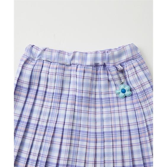ニッセン（nissen） 子供服 キッズ チャーム付きチェック柄 プリーツ
