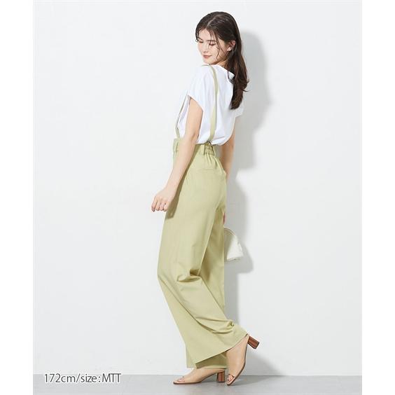 パンツ 高身長【読者モデルと一緒に作りました】サスペンダー付ハイウエストワイドパンツ　丈長め・トール_8
