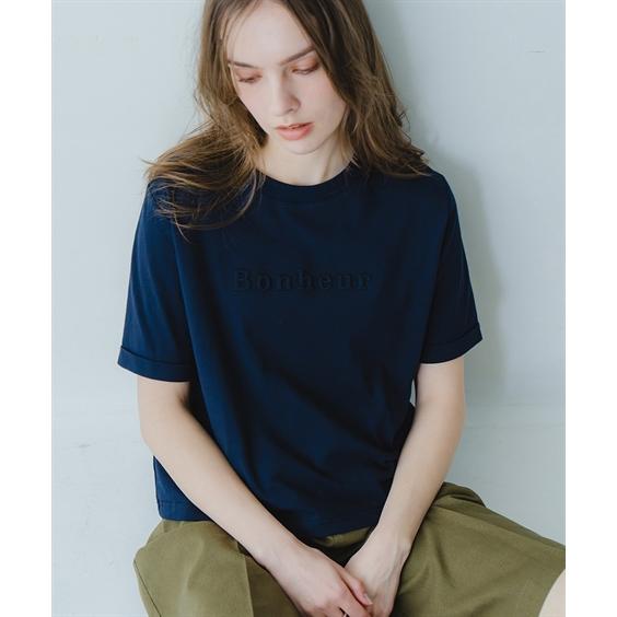 ニッセン（nissen） Tシャツ カットソー レディース 綿100％ エンボス