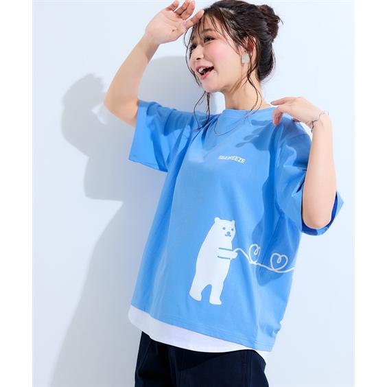 ニッセン（nissen） Tシャツ カットソー レディース SEA BREEZE クマ