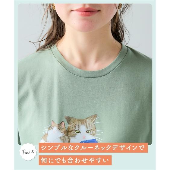 ニッセン（nissen） Tシャツ カットソー レディース オノマイ 猫