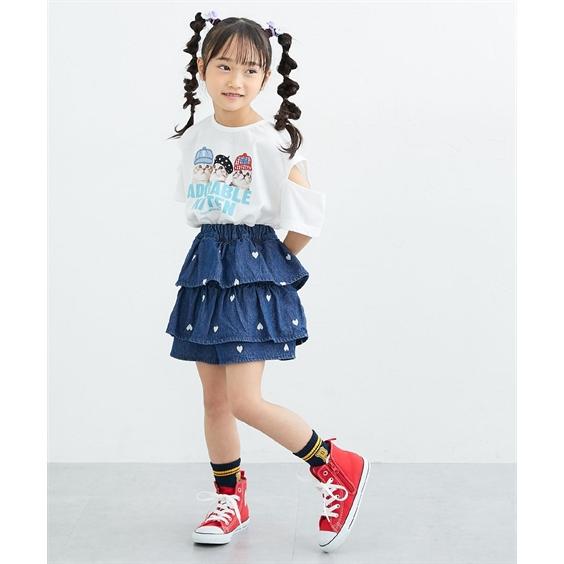 ニッセン（nissen） スカッツ 子供服 キッズ ハート刺しゅう デニム