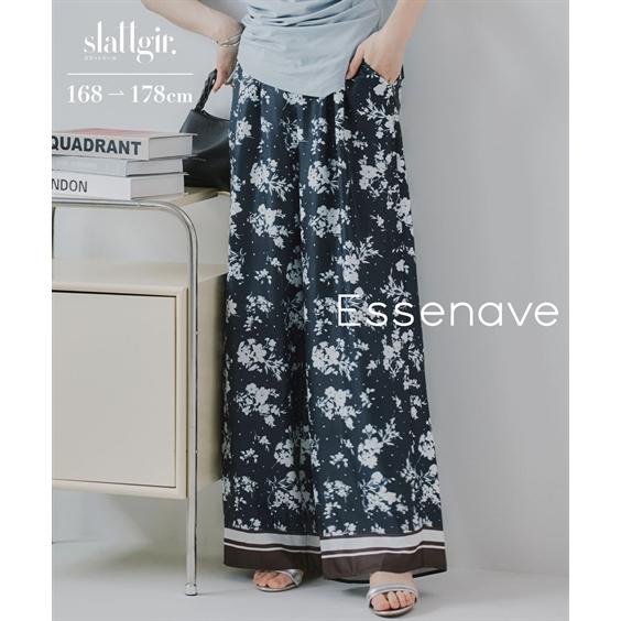 ニッセン（nissen） パンツ 高身長 総柄プリントワイドパンツ（トール
