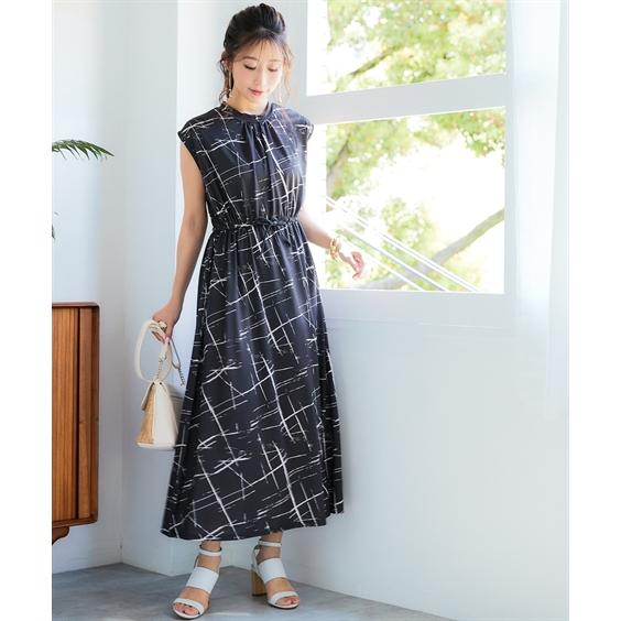 ワンピース ロング マキシ レディース 接触冷感 プチ ハイネック