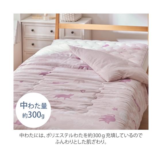 ニッセン（nissen） 掛け布団 寝具 洗えるネコ柄の肌掛け 布団 裏面