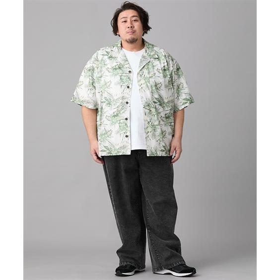 ニッセン（nissen） シャツ カジュアル メンズ メッシュ総柄ボタニカル