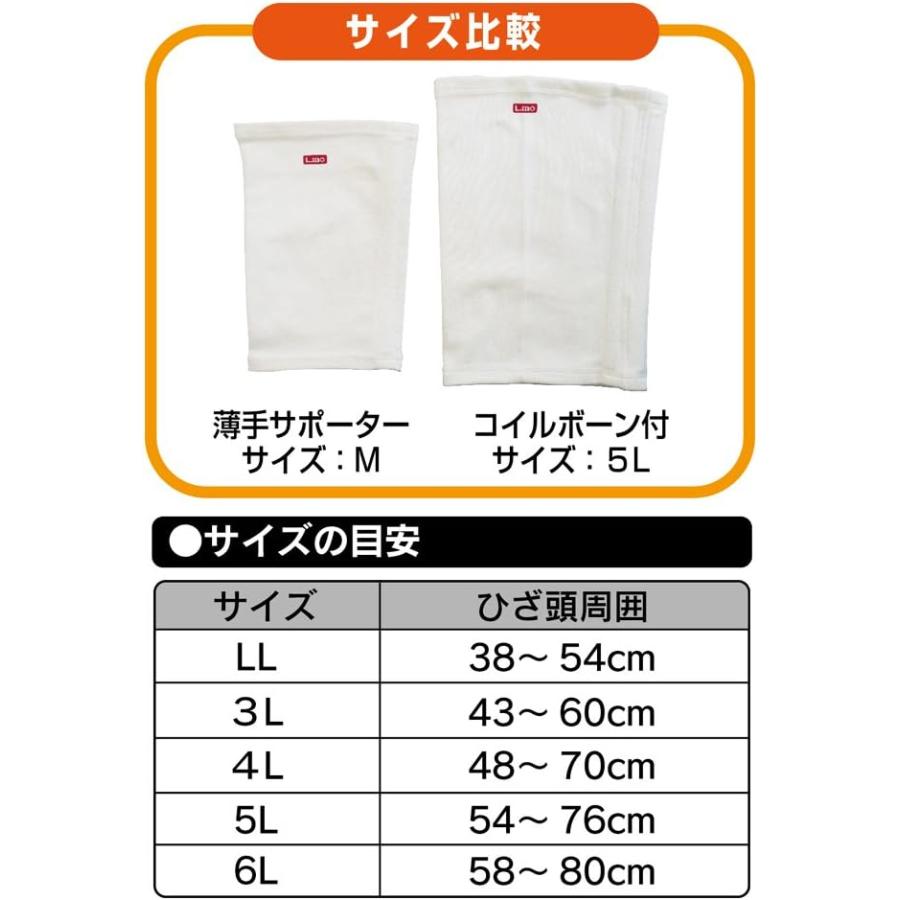 L.moひざ用サポーター 6L 2個入り 医療サポーター 薄手 ひざ用ボーン付 6L 2枚 エルモ サポーター
