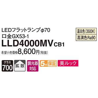 Panasonic LED電球 フラットランプ パナソニック LLD4000MVCB1
