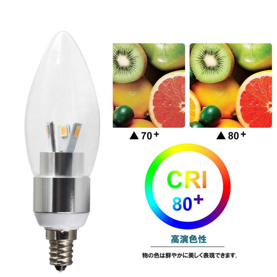 LED電球 シャンデリア型 40W形相当 電球色  480lm シャンデリア用LED電球E12 E14 E17 E26 口金 クリア電球 全配光タイプ｜nissin-lux｜03