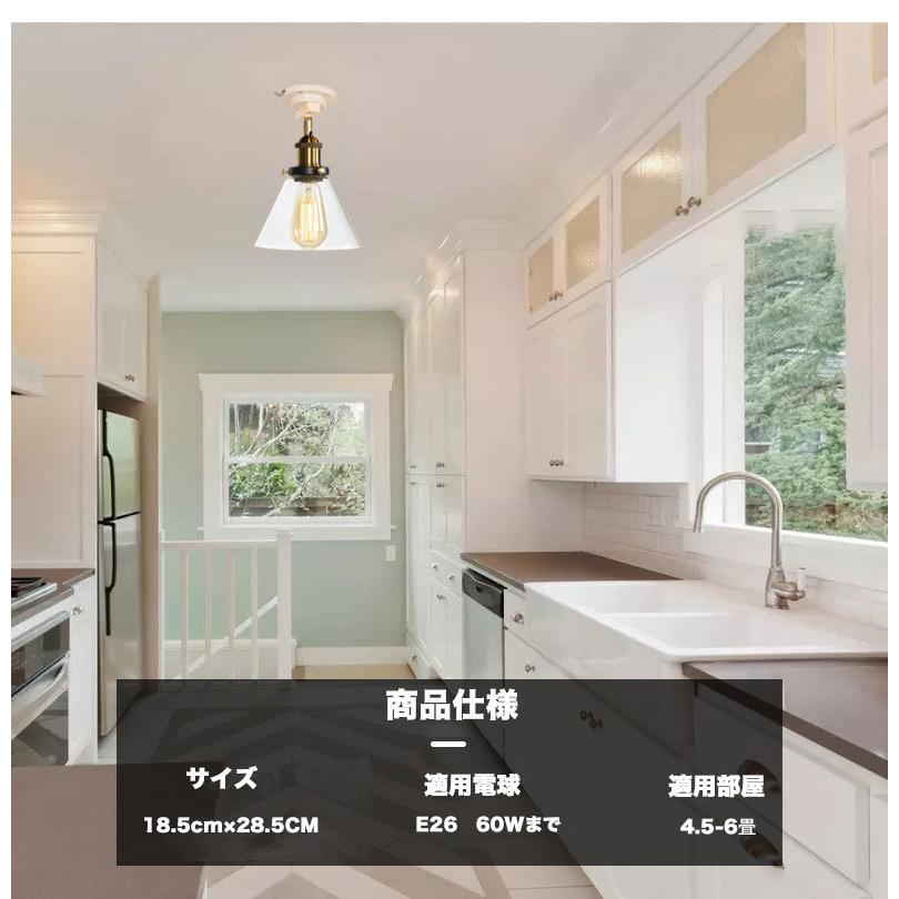 NISSIN LUX シーリングライト 1灯 E26 透明ガラス led対応 北欧 天井