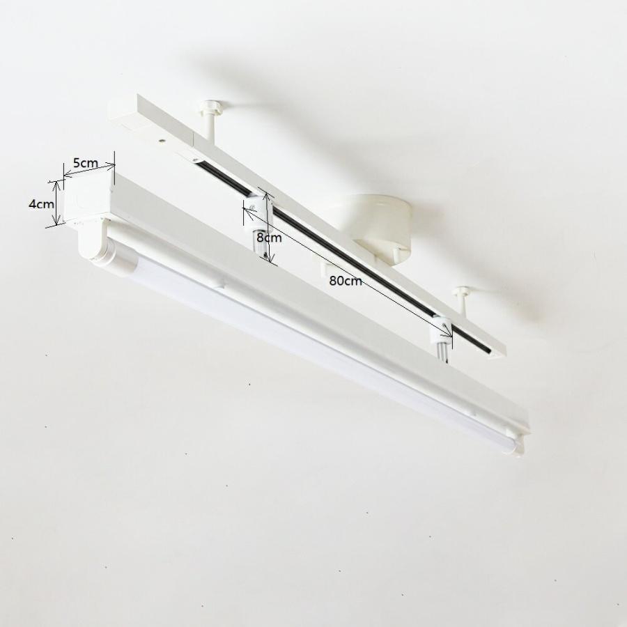 配線ダクトレール用 LED蛍光灯器具40W型1灯式トラフ型 LED蛍光灯40W型ランプ付き ライティングレール照明 ダクトレール取付型 ledベースライト40形 回転式4台の画像