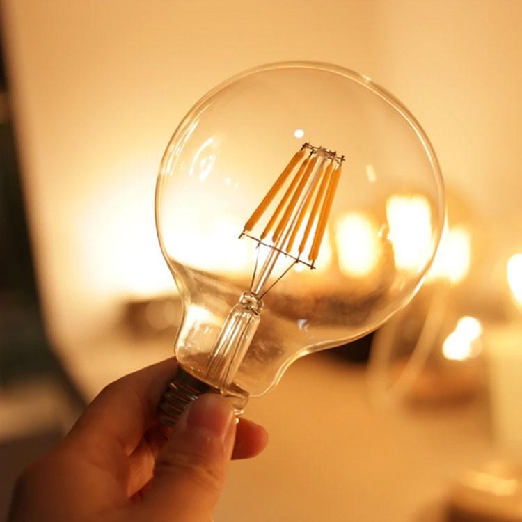NISSIN LUX LEDフィラメントボール型電球 エジソン電球 LEDボール型