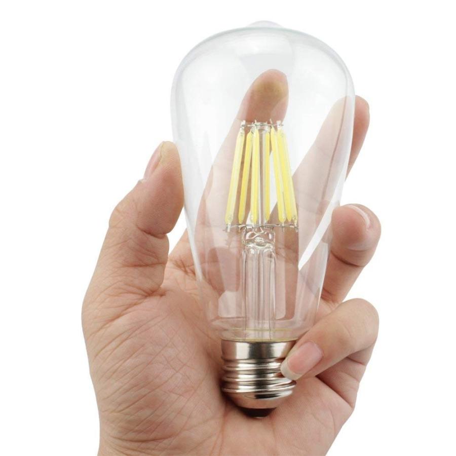 LEDフィラメント電球 エジソン電球 LED電球 60W相当 E26 クリアタイプ 全方向型 LED透明電球 ledクリア電球 電球色 昼光色 10個セット｜nissin-lux｜04