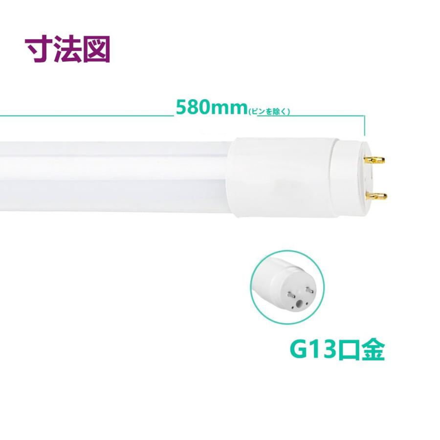 LED蛍光灯 20w形 広角300度 昼光色 昼白色 電球色  led直管蛍光灯T8 58cm  G13口金  20W形相当 FL20S  直管LEDランプ　色選択｜nissin-lux｜07