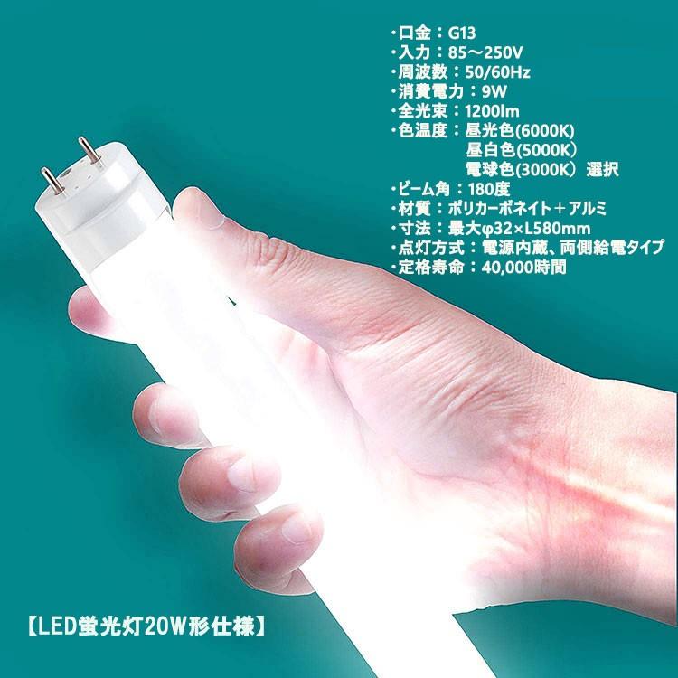 LED蛍光灯器具 逆富士型 20W形1灯用 led蛍光灯 器具一体型 LEDベースライト型 led蛍光灯 20w形直管付き 10台セットの画像