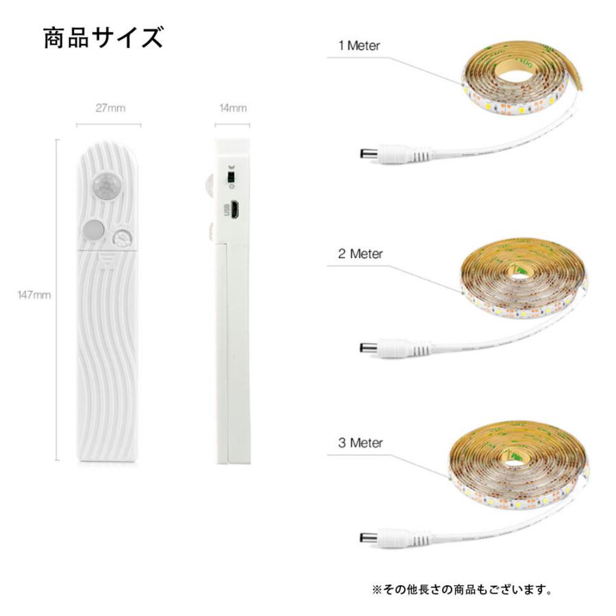 NISSIN LUX LED テープライト 人感センサー付き 2m 電池式 SMD3258 5V