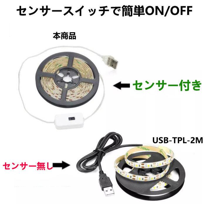 NISSIN LUX LED テープライト USB対応 2m センサースイッチ付き
