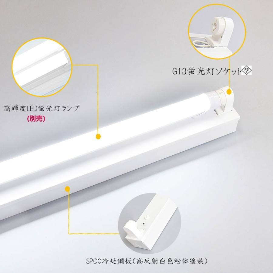 LED蛍光灯器具 トラフ1灯式 LED蛍光灯40W形1灯用 LED蛍光灯器具本体 LEDベースライト型 led蛍光灯 40w形 直管専用器具｜nissin-lux｜02