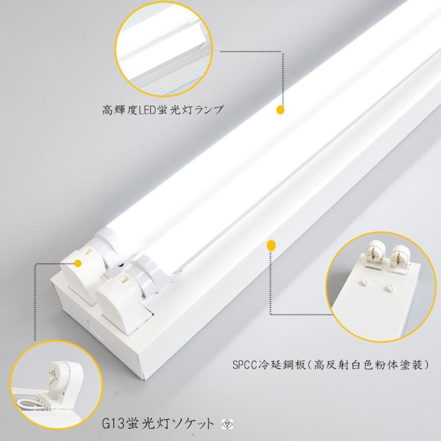 LED蛍光灯器具 トラフ40W形2灯用 LED蛍光灯器具一体型 LEDベースライト型 LED蛍光灯40W型 直管付き｜nissin-lux｜02